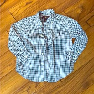 3/$20 Blue Check 4T Ralph Lauren Button Down LS